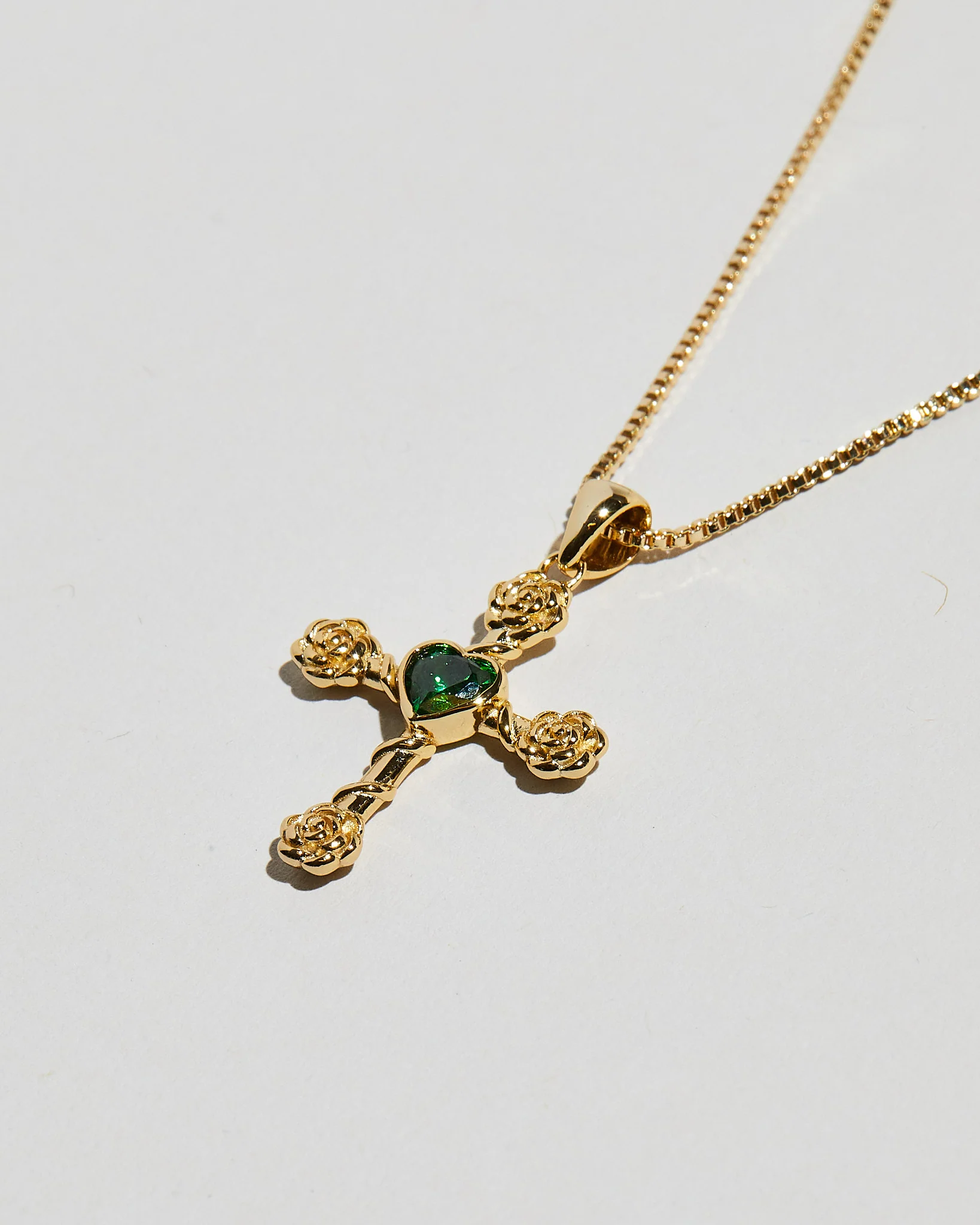 The Emerald Heart Cross Necklace - Image 3
